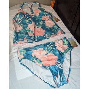 Ocean+Coast - 2 Piece Bathing / Swim Suit Tankini - NWT - Size L - Floral